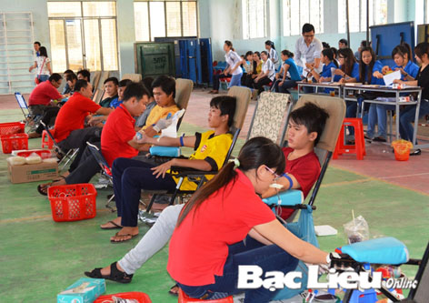 Trên 200 giảng viên, sinh viên Trường Đại học Bạc Liêu tham gia hiến máu nhân đạo